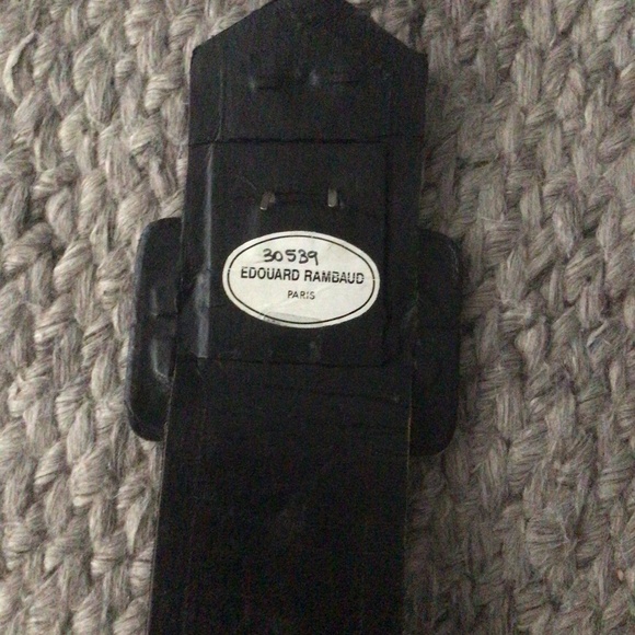 Vintage EDOUARD RAMBAUD Paris Black Leather Belt #30539, Size S-M - Picture 4 of 10